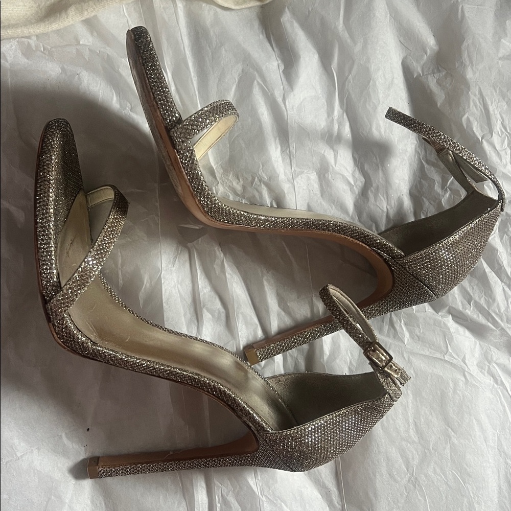 Stuart Weitzman Glittering Silver Sandals